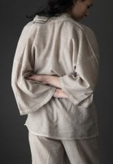 Hitit Kimono Alt-Üst Takım/Bej Kahve