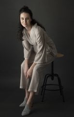 Hitit Kimono Alt-Üst Takım/Bej Kahve