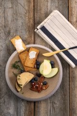 Anatolian Stone Seramik Sunum Tabak/Açık Hardal İç