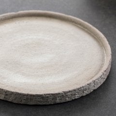 Anatolian Stone Seramik Sunum Tabak/Gri Taş