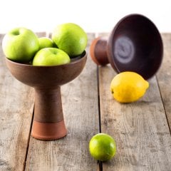 Anatolian Seramik Sunum Yüksek Kase/Toprak Kahve