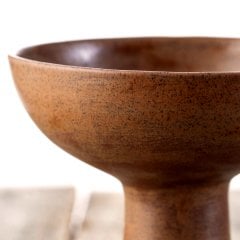 Anatolian Seramik Sunum Yüksek Kase/Toprak Kahve