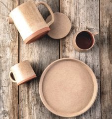 Anatolian Seramik Aromatik Çay Demleme Seti/Naturel Bej