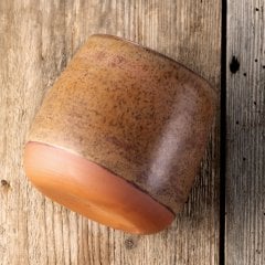 Anatolian Seramik Tabaklı Kulpsuz Fincan/Toprak Kahve