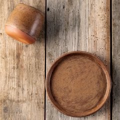 Anatolian Seramik Tabaklı Kulpsuz Fincan/Toprak Kahve