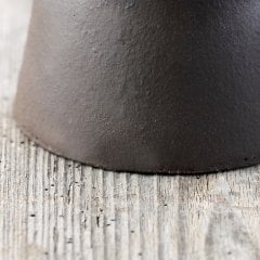 Anatolian Stone Seramik Mug Fincan/Antrasit Zemin+Naturel Bej Şerit