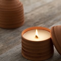 El Yapımı Seramik Çıralı Soya Mum/Oriental Koku