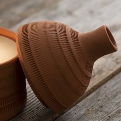 El Yapımı Seramik Çıralı Soya Mum/Oriental Koku