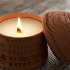 El Yapımı Seramik Çıralı Soya Mum/Oriental Koku