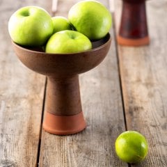 Anatolian Seramik Sunum  Yüksek Kase/Toprak Kahve