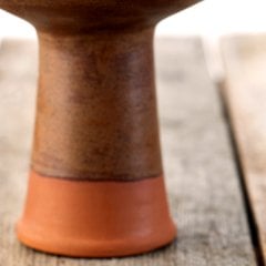 Anatolian Seramik Sunum  Yüksek Kase/Toprak Kahve