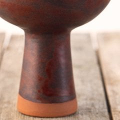 Anatolian Seramik Sunum  Yüksek Kase/Kızıl Kahve