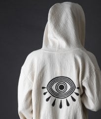 Eyes Tahta Baskı Bornoz