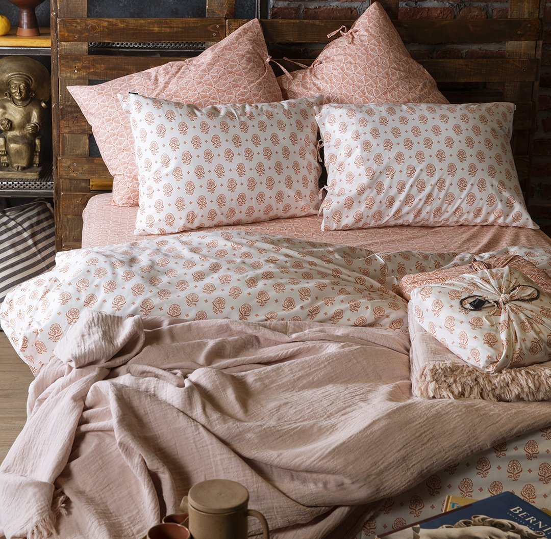 Seraphine Bohça Nevresim Takımı/Kiremit/Çift Kişilik