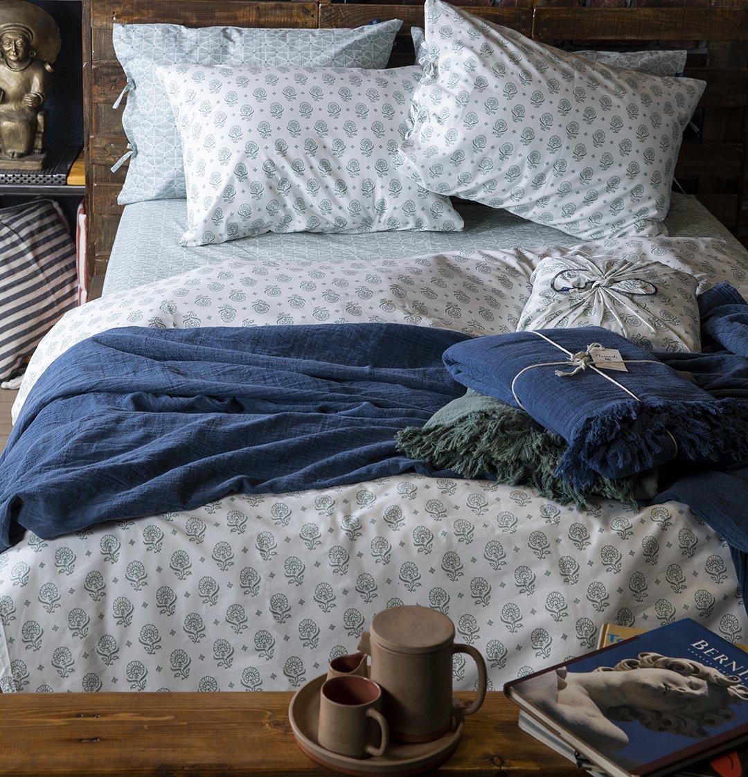 Seraphine Bohça Nevresim Takımı/Yeşil/King