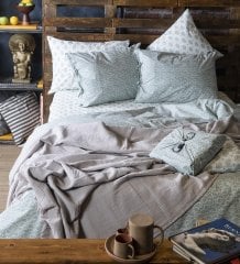 Saris Bohça Nevresim Takımı/Yeşil/King