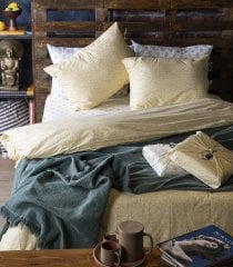 Saris Bohça Nevresim Takımı/Sarı/King