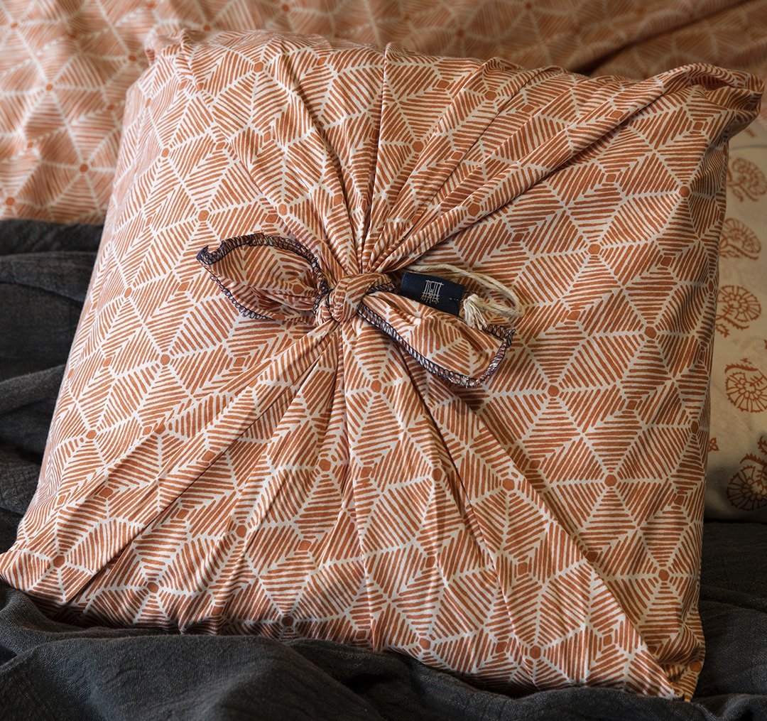 Saris Bohça Nevresim/Kiremit/Çift Kişilik