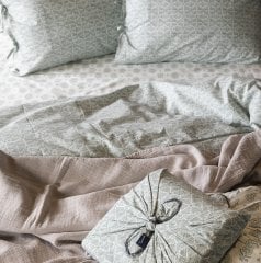 Saris Bohça Nevresim/Yeşil/Çift Kişilik