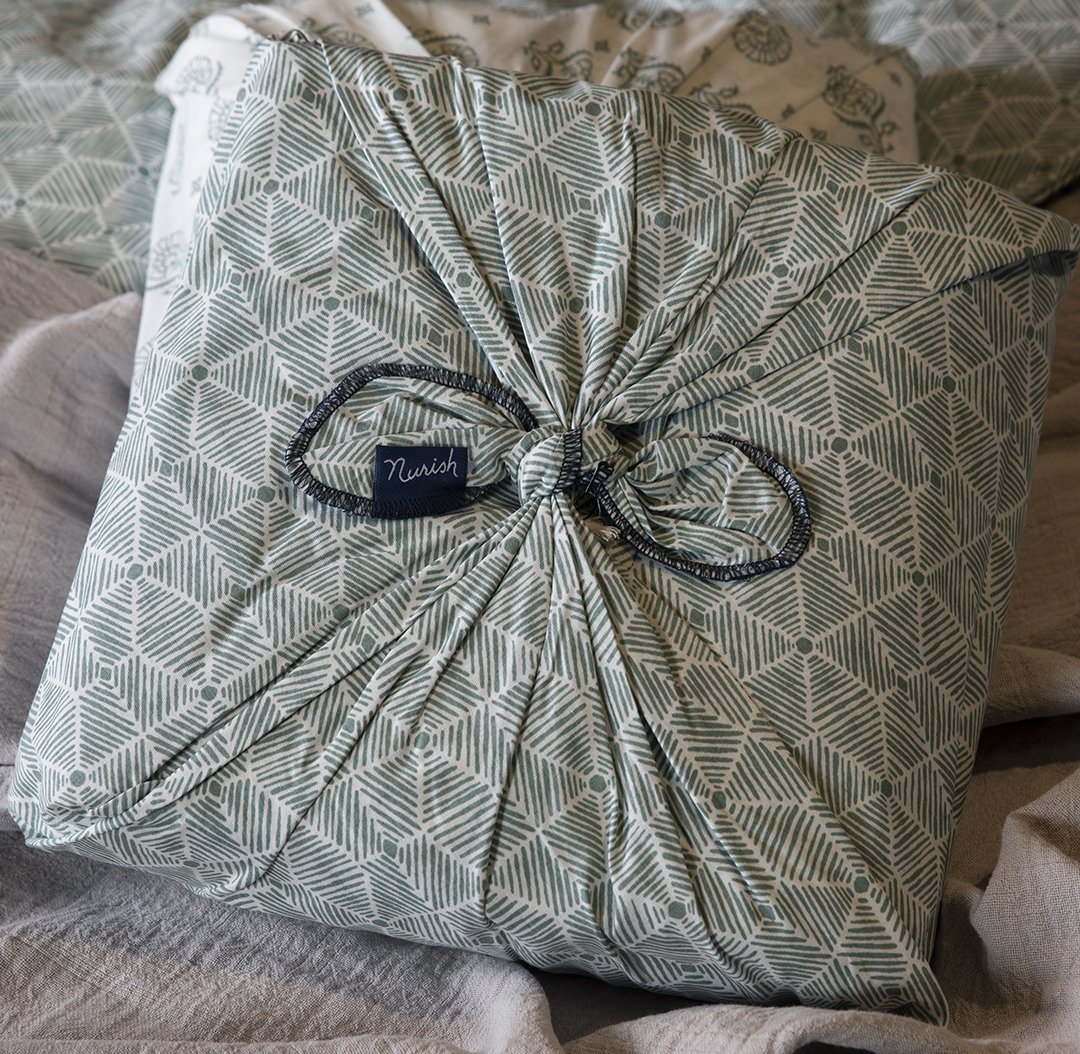 Saris Bohça Nevresim/Yeşil/Çift Kişilik