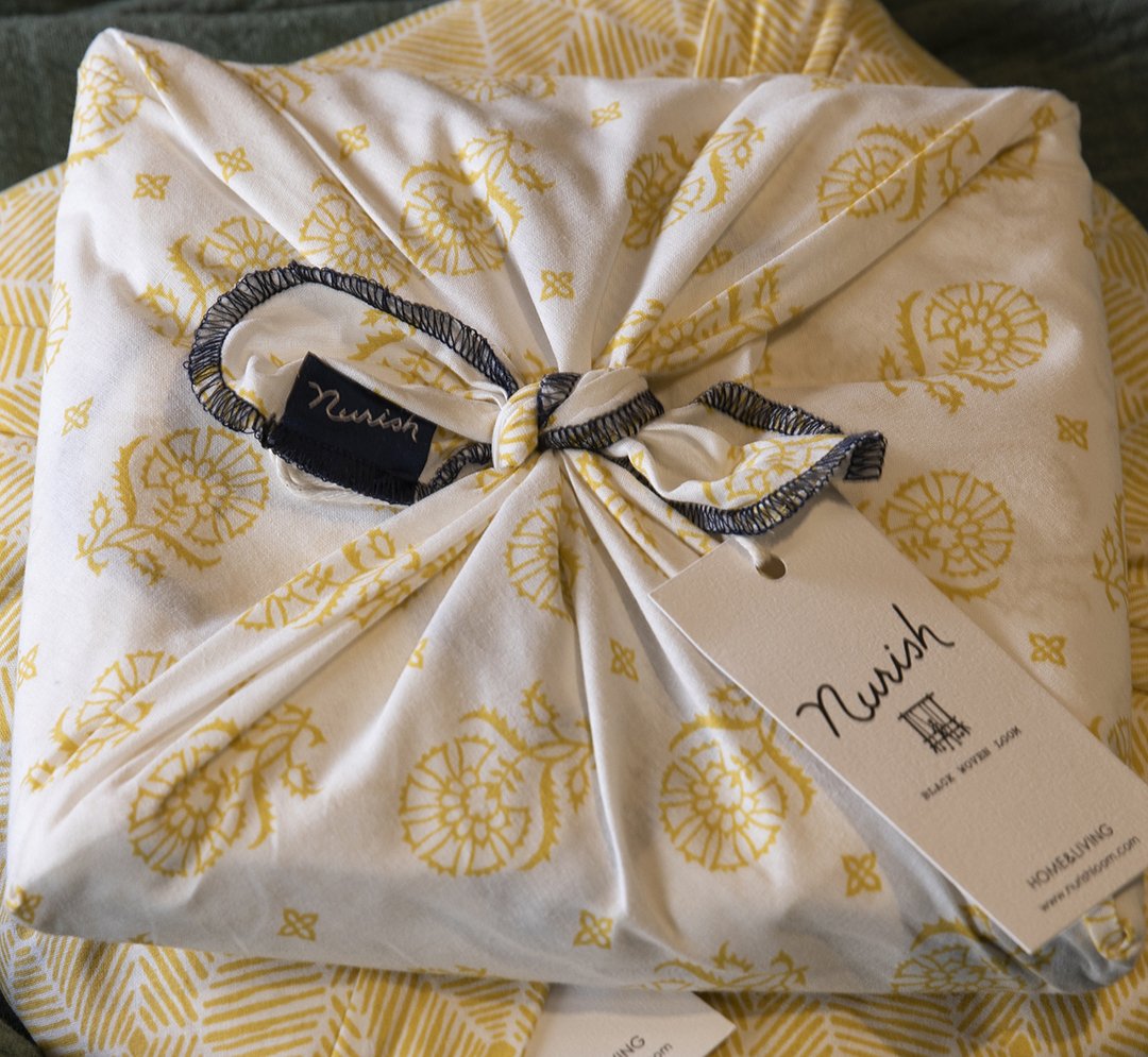 Seraphine Bohça Bağcıklı 2'li Yastık Kılıfı /Sarı