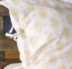 Seraphine Bohça Bağcıklı 2'li Yastık Kılıfı /Sarı