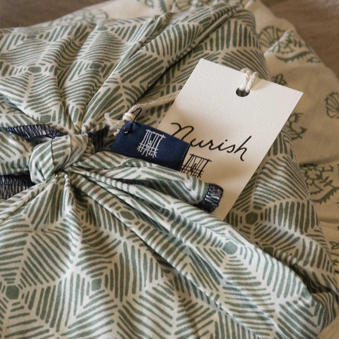 Saris Bohça Bağcıklı 2'li Yastık Kılıfı /Yeşil