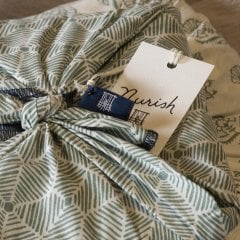 Saris Bohça Bağcıklı 2'li Yastık Kılıfı /Yeşil