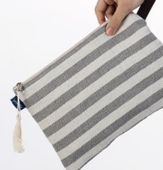 Stripe Clutch Çanta