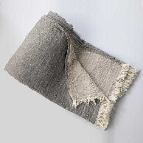 Reverse Yatak Örtü/Taş Antrasit&Bej/240x290cm