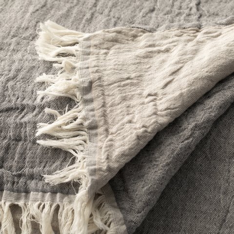 Reverse Yatak Örtü/Taş Antrasit&Bej/240x290cm