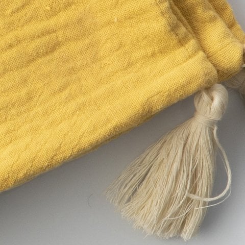 Tarhun Püsküllü Dekoratif Yastık/ Sarı/45x45