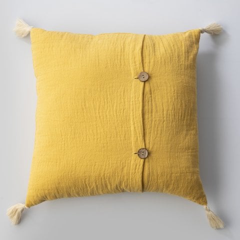 Tarhun Püsküllü Dekoratif Yastık/ Antrasit/45x45