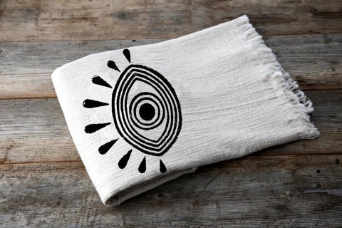 Eyes Tahta Baskı Peştemal