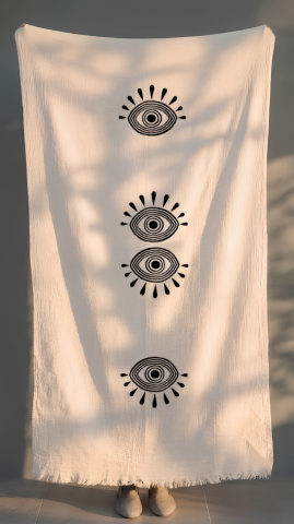Eyes Tahta Baskı Peştemal