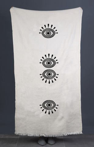 Eyes Tahta Baskı Peştemal