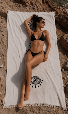 Eyes Tahta Baskı Peştemal
