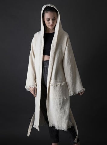 Baklava Tahta Baskı Bornoz/Kiremit