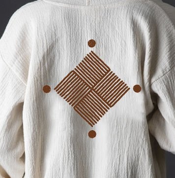 Baklava Tahta Baskı Bornoz/Kiremit