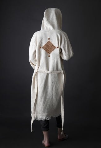 Baklava Tahta Baskı Bornoz/Kiremit