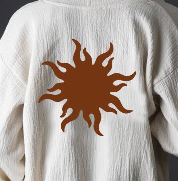 Sun Tahta Baskı Bornoz/Kiremit