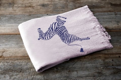 Zebra Tahta Baskı Peştemal/Pembe-Parlement
