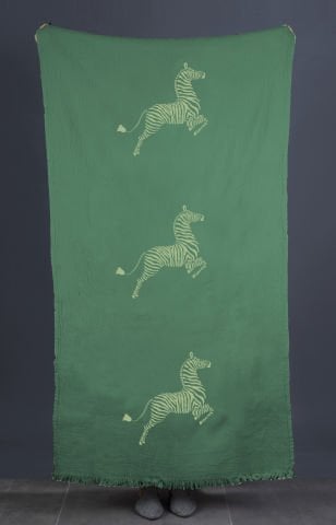 Zebra Tahta Baskı Peştemal/Yeşil-A.Yeşil