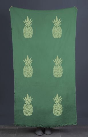 Pineapple Tahta Baskı Peştemal/Yeşil-A.Yeşil