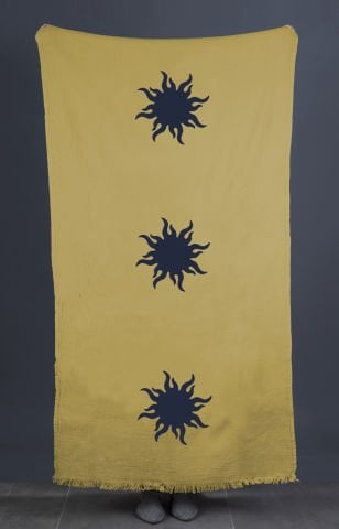 Sun Tahta Baskı Peştemal/Sarı-İndigo