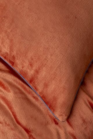 Çift Kişilik Lona Kiremit Kadife Battaniyeli Nevresim Takımı