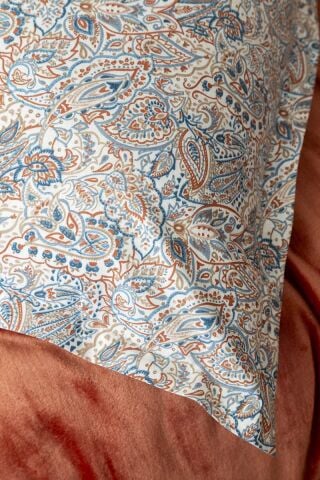 Çift Kişilik Lona Kiremit Kadife Battaniyeli Nevresim Takımı