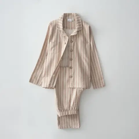 Eco-Ala Kadın Pijama Takımı Organik Pamuk Keten/Terra