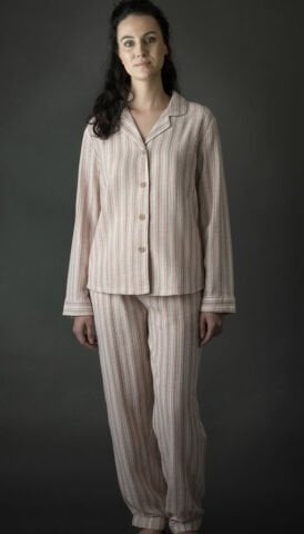 Eco-Ala Kadın Pijama Takımı Organik Pamuk Keten/Terra