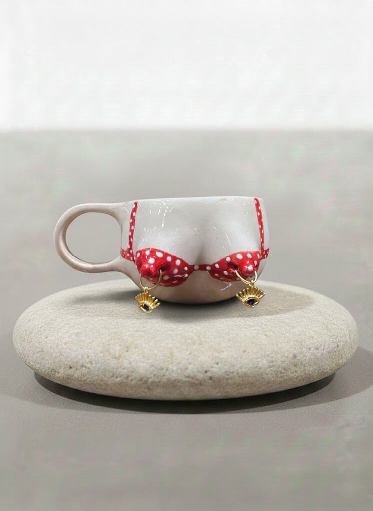 Charmlı Boob Fincan-Kırmızı